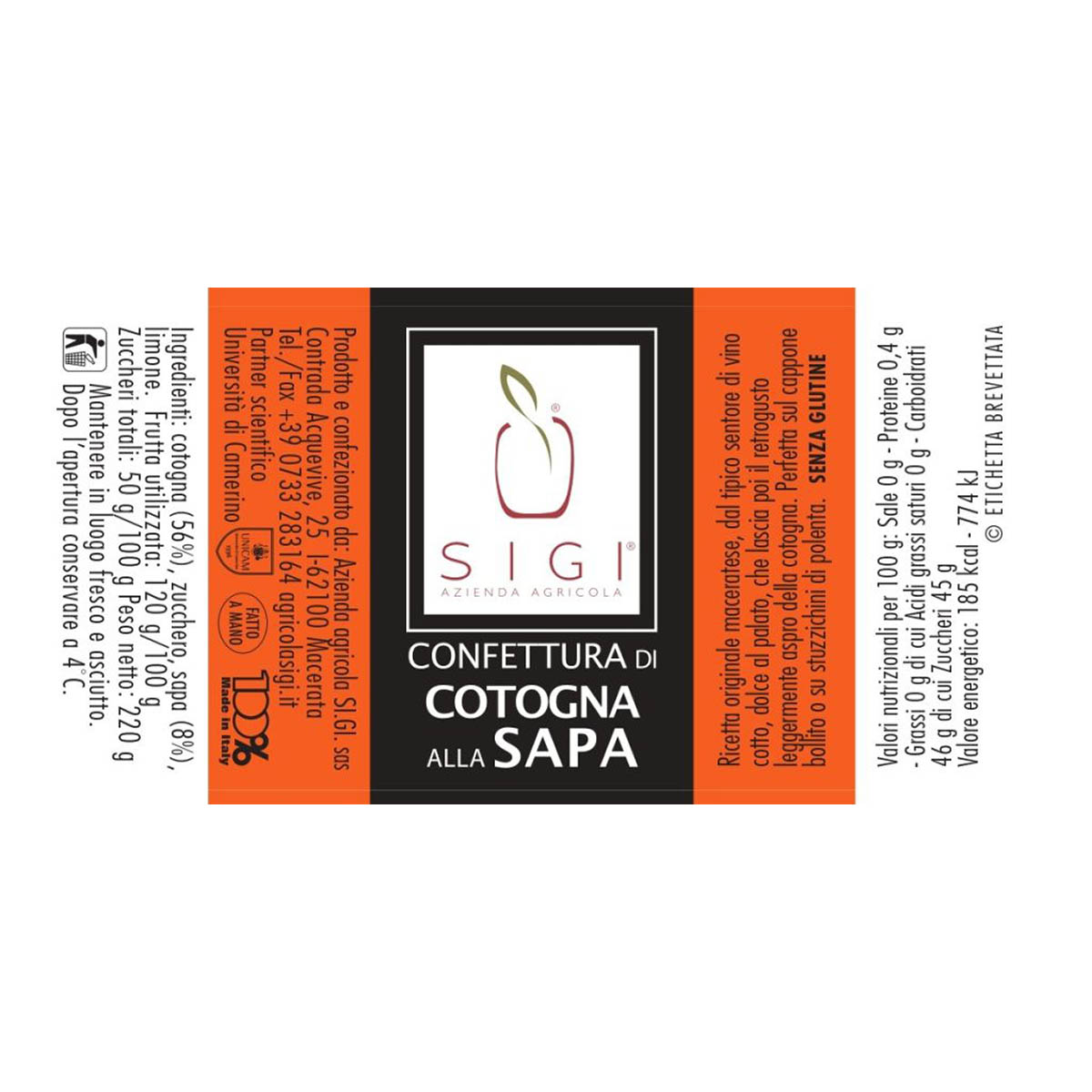 Si.Gi. - CONFETTURA DI MELA COTOGNA ALLA SAPA 220 g - immagine 4