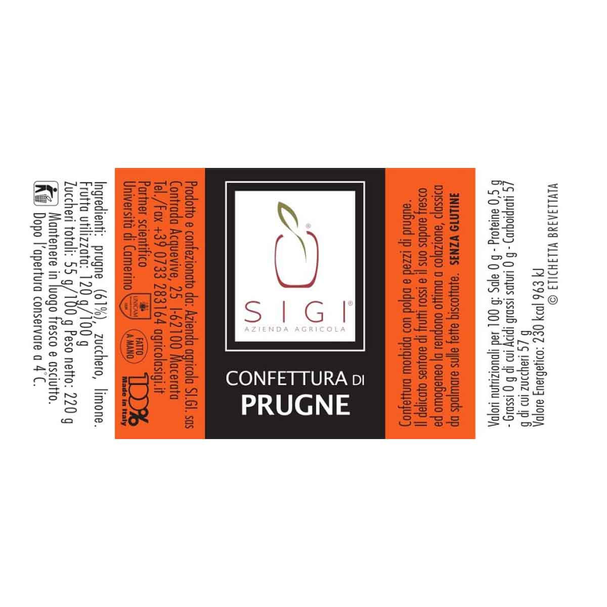Si.Gi. - CONFETTURA DI PRUGNE 220 g - immagine 3