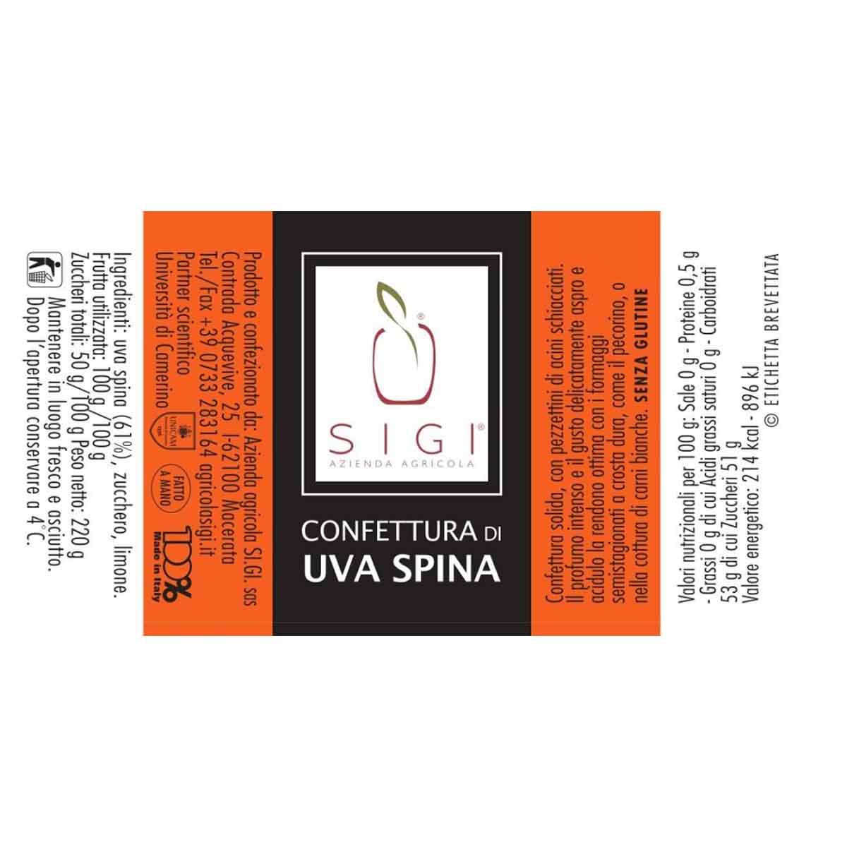 Si.Gi. - CONFETTURA DI UVA SPINA 220 g - immagine 3