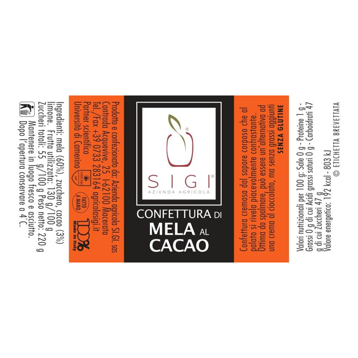 Si.Gi. - CONFETTURA DI MELE AL CACAO 220 g - immagine 3